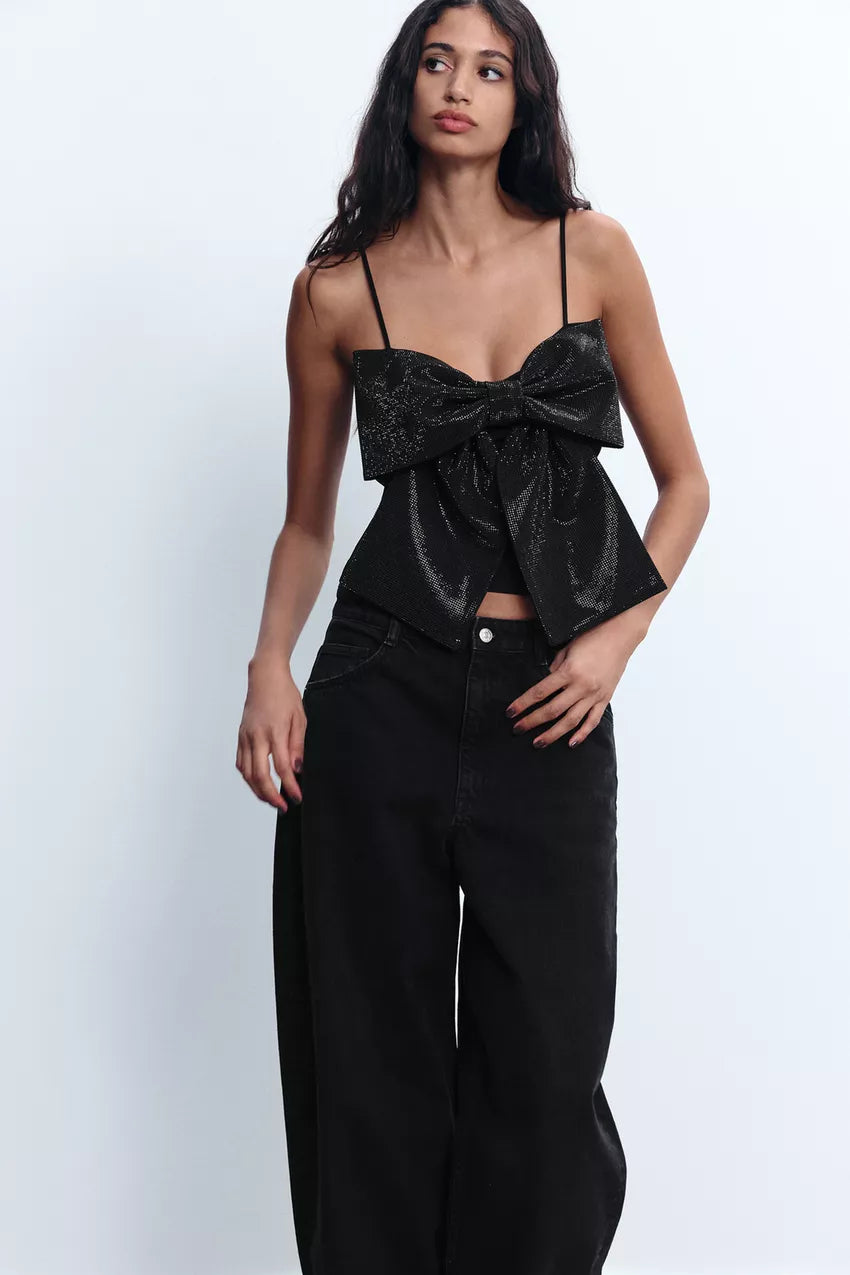 STRAPPY BOW CROP TOP