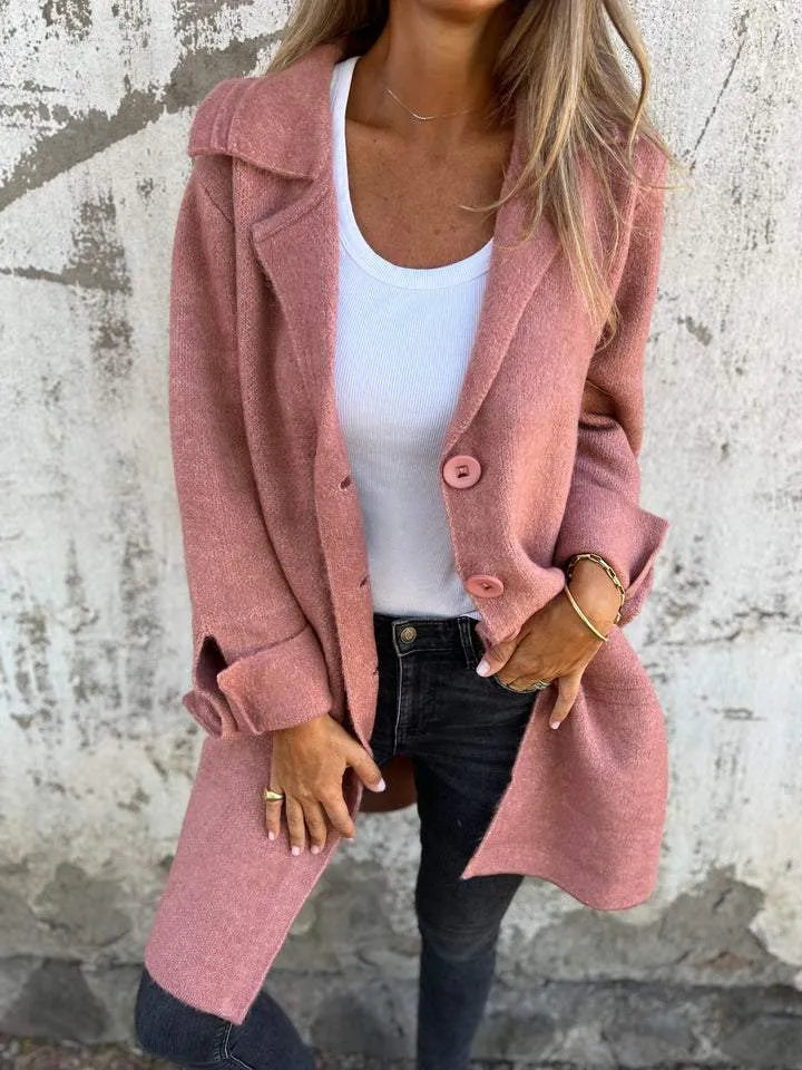 Glamaura™- Casual Lapel Wool Long Coat