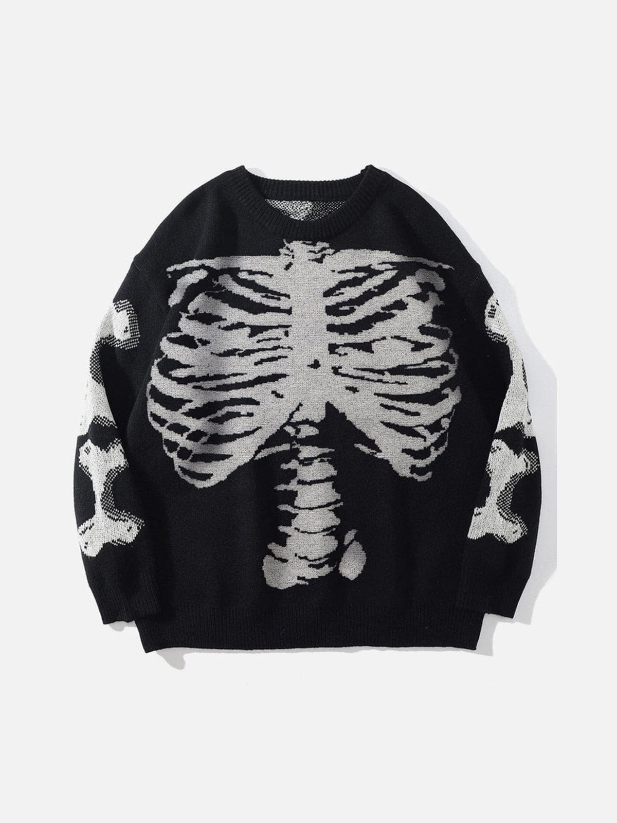 Skeleton Print Knit Sweater