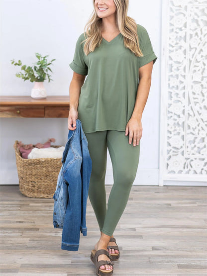 Glamaura™- Ultra Comfy Short Sleeve Tee and Legging Set