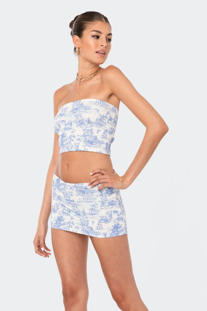 Delft Print Strapless Set