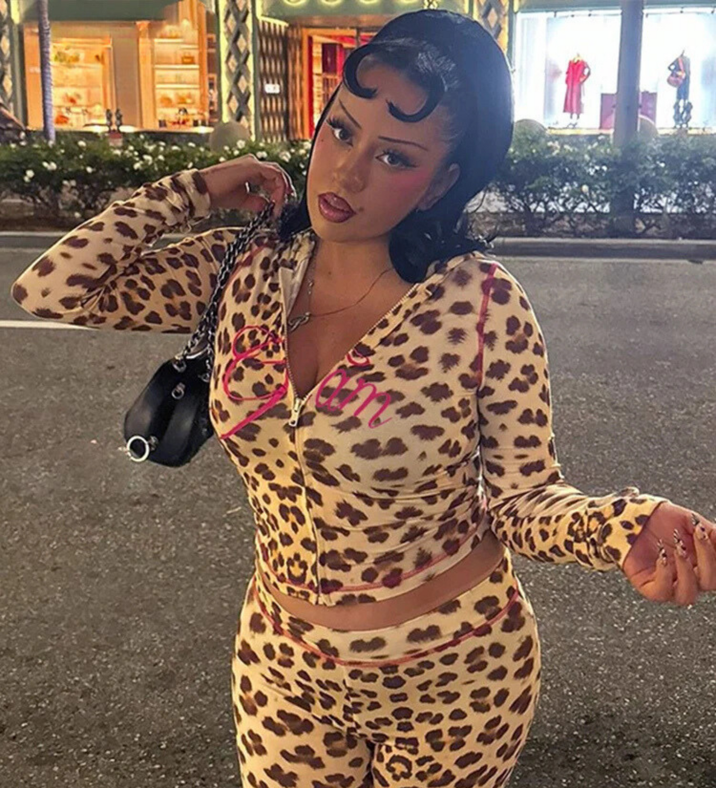 Glamaura™- Leopard Print Tracksuit Set