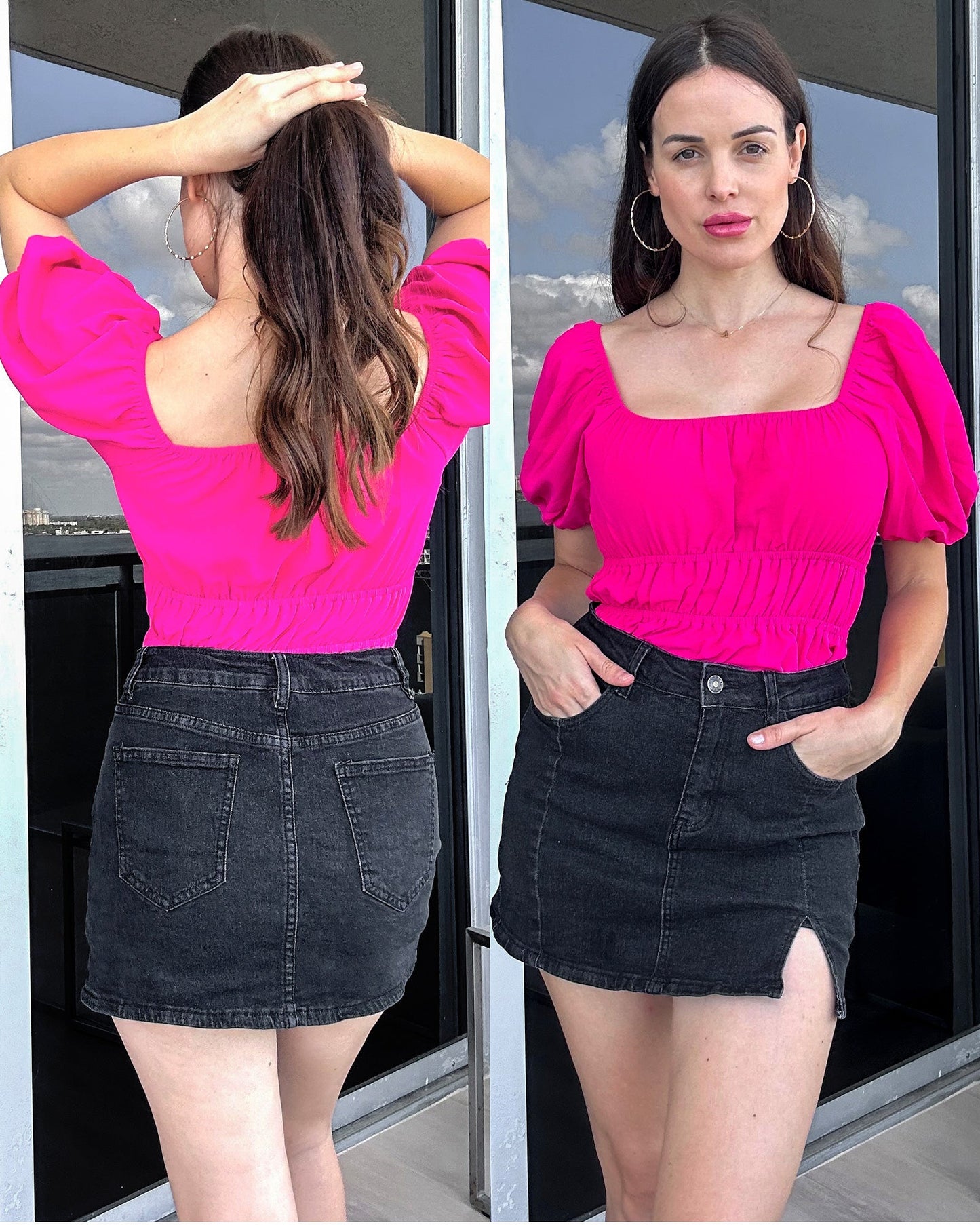 Denim Mini Comfort Skirt