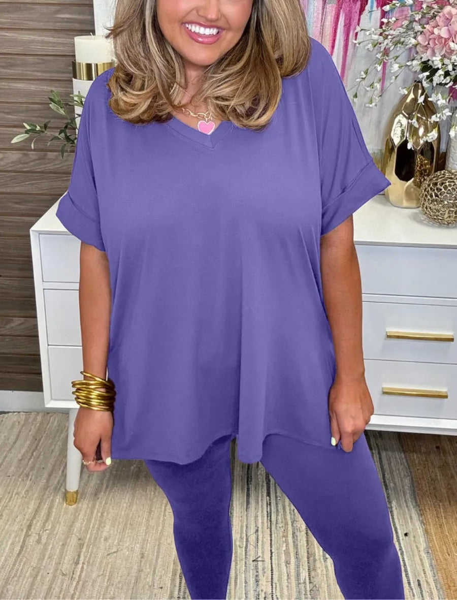 Glamaura™- Ultra Comfy Short Sleeve Tee and Legging Set