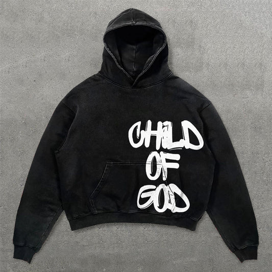 Child Of God Print Long Sleeve Hoodies