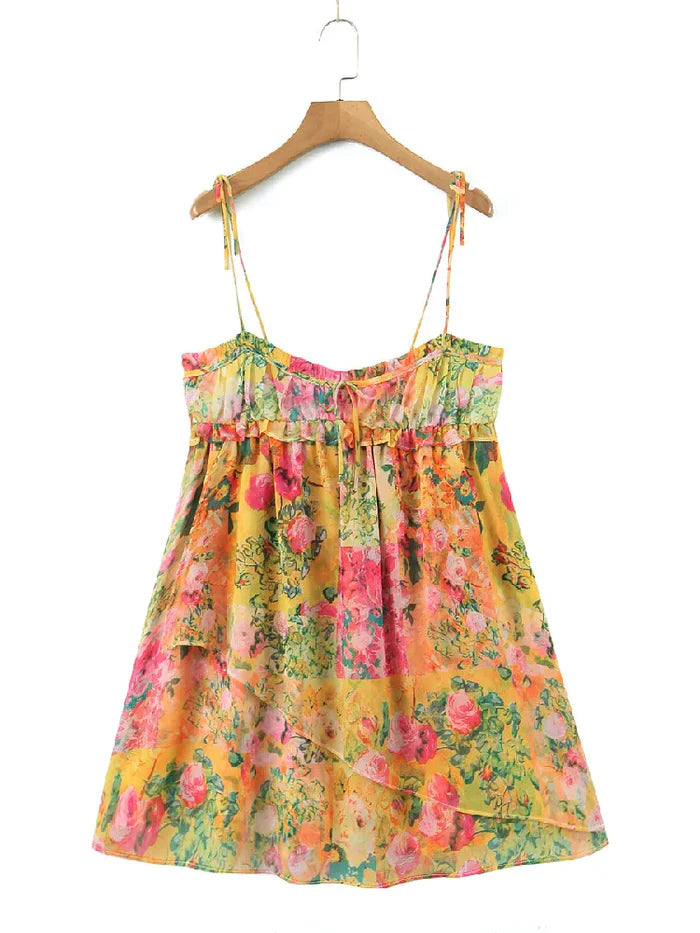 LOVE FLORAL MINI DRESS