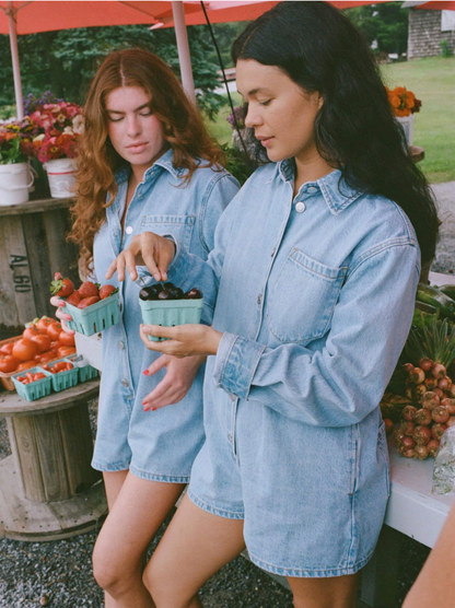 Long Sleeve Denim Romper