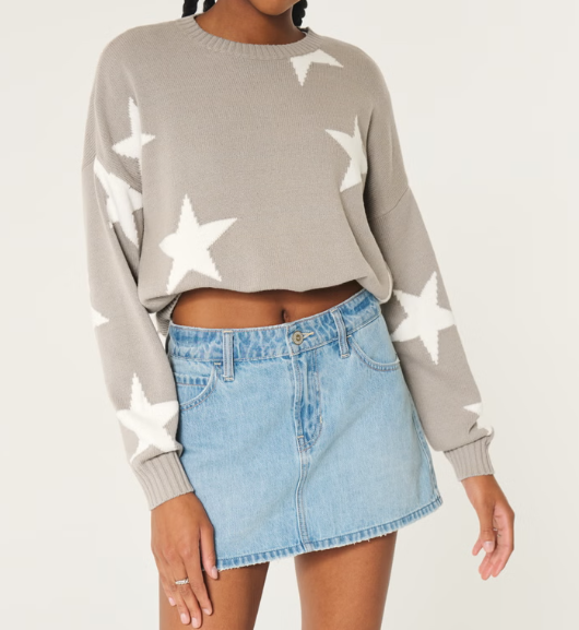 Glamaura™- Easy Bow Graphic Crew Sweater