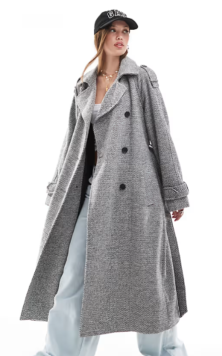 Glamaura™- Formal Faux Wool Trench Coat