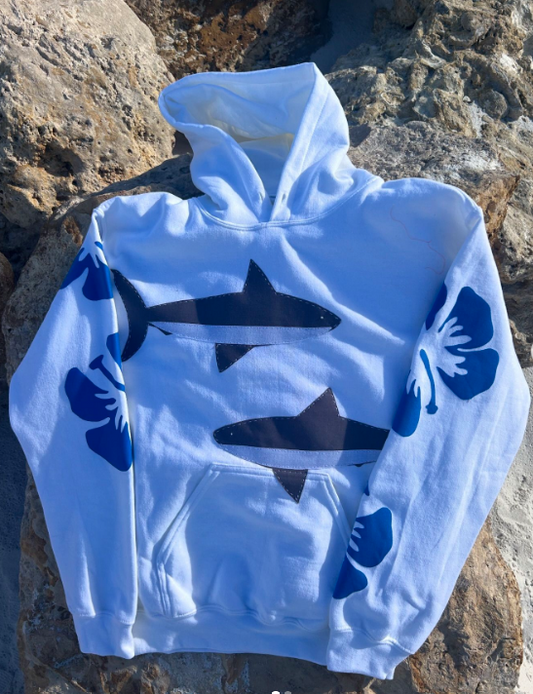 Glamaura™- Shark Hibiscus Hoodie