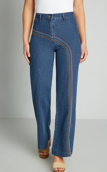 Rainbow Wide-Leg Jeans