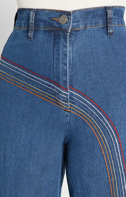 Rainbow Wide-Leg Jeans