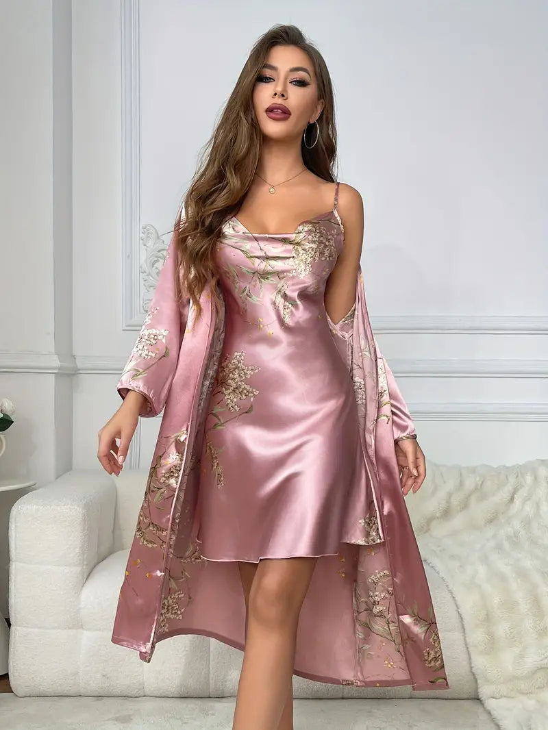 Glamaura™- Elegant Satin Sleepwear Set