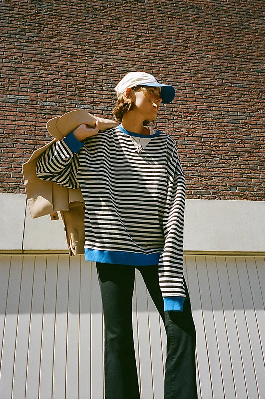 Striped Crewneck Sweatshirt