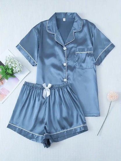 Summer Satin Pajamas Set