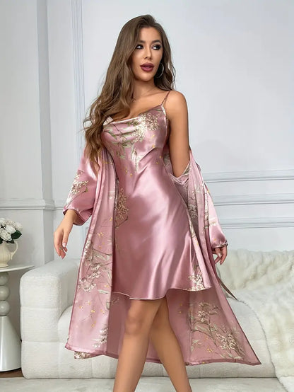 Glamaura™- Elegant Satin Sleepwear Set