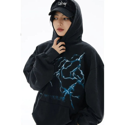 Lightning Print Hoodie