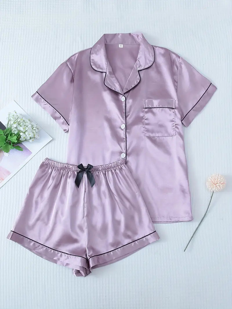 Summer Satin Pajamas Set